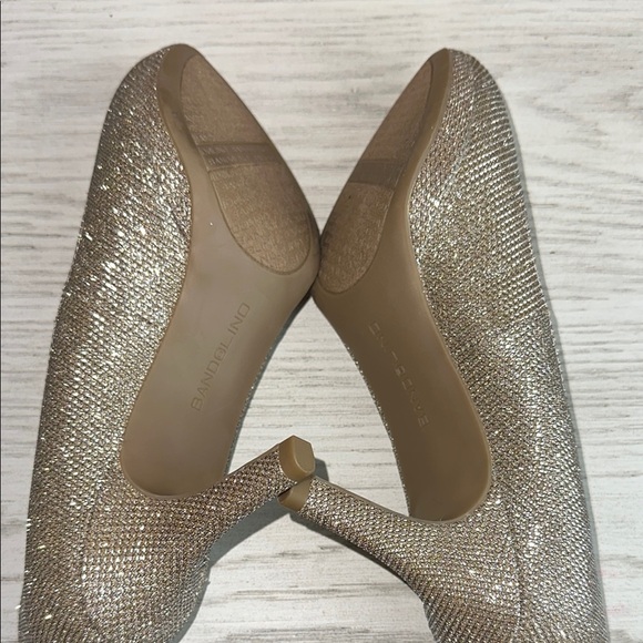 Bandolino Gold Shimmer Pumps High 3 Inch Size 7.5M Women's Great Condition - Picture 6 of 8